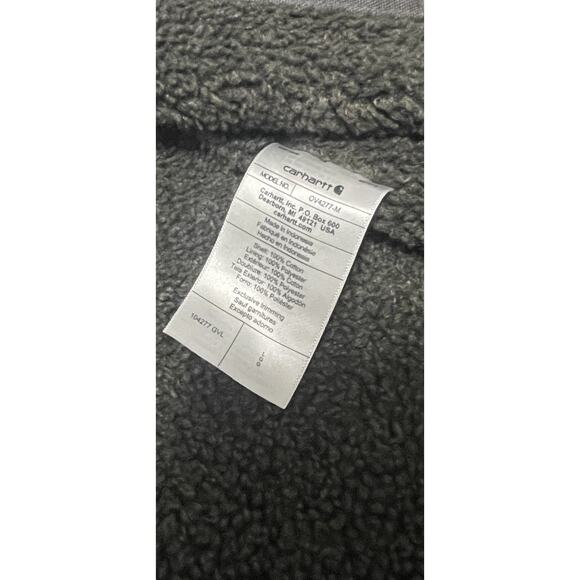 Carhartt Vest Men's Large Sherpa Lined Gray Canvas OV4277-M Loose Fit Mock Neck - Picture 8 of 10